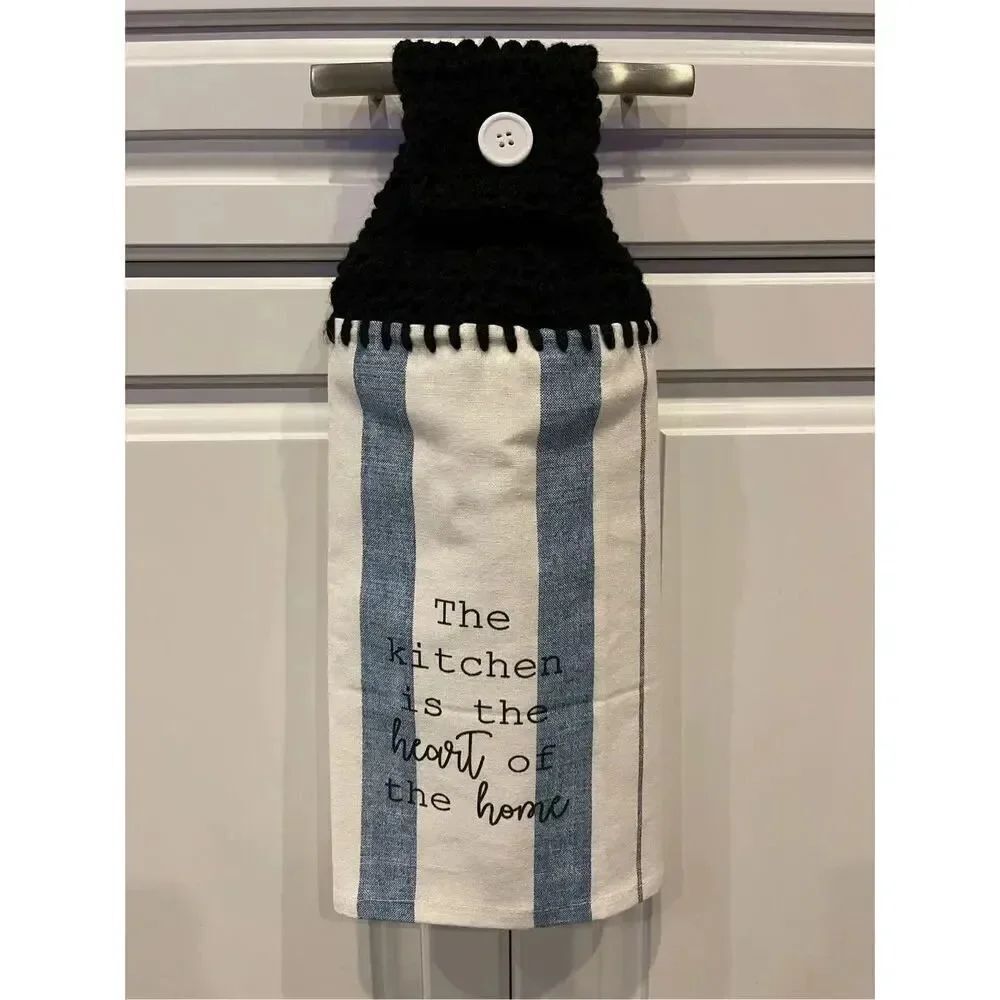 Crochet Top Kitchen Towel- The Kitchen Is The Heart Of The Home 💙